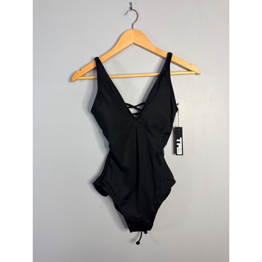 Ta3 Plungey Black XS Reg/Long One Piece Swim NWT